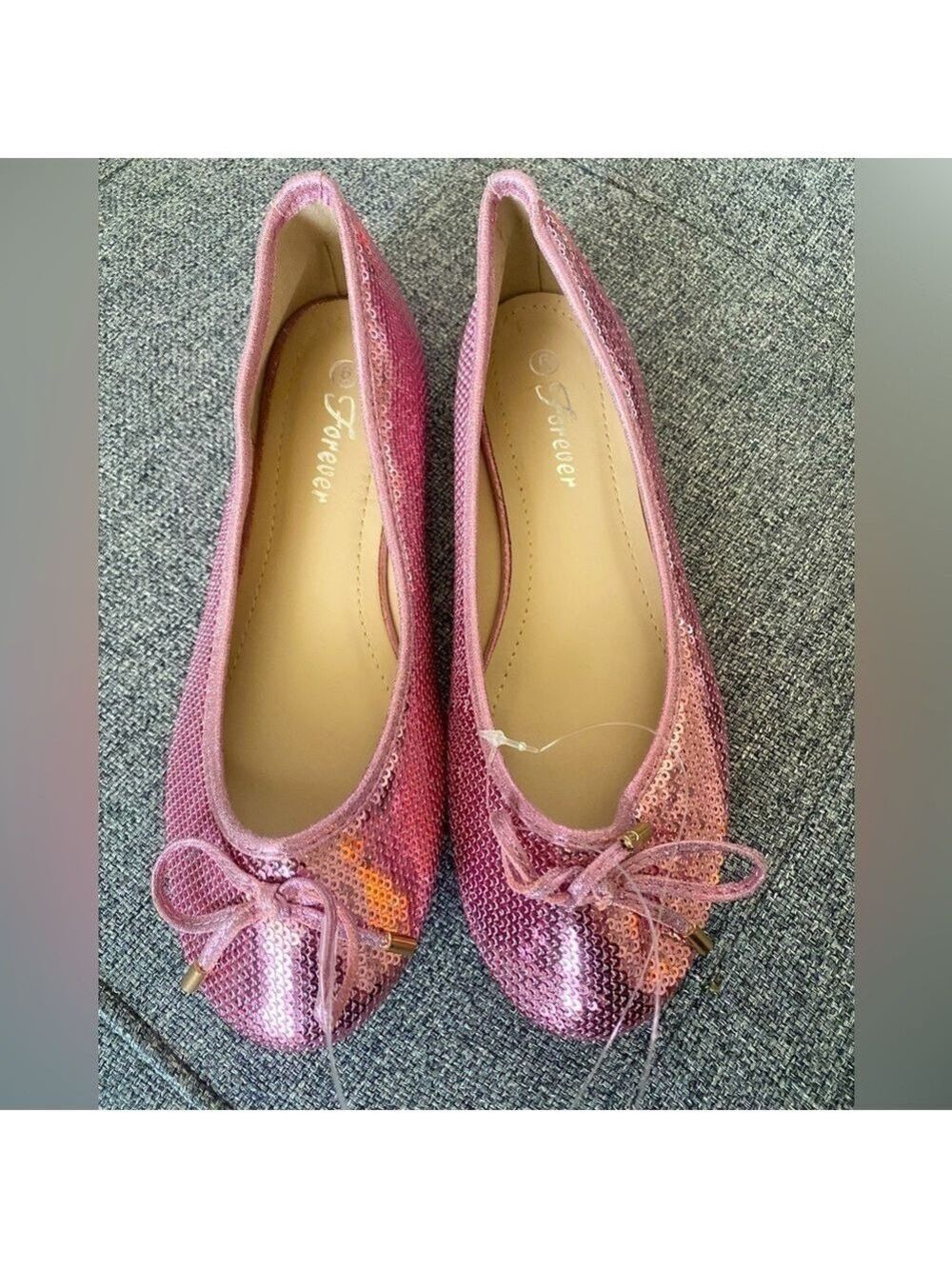 Nwot-forever Ballerina Flats Shoes size 6 in sequins pink 2024 new trend
